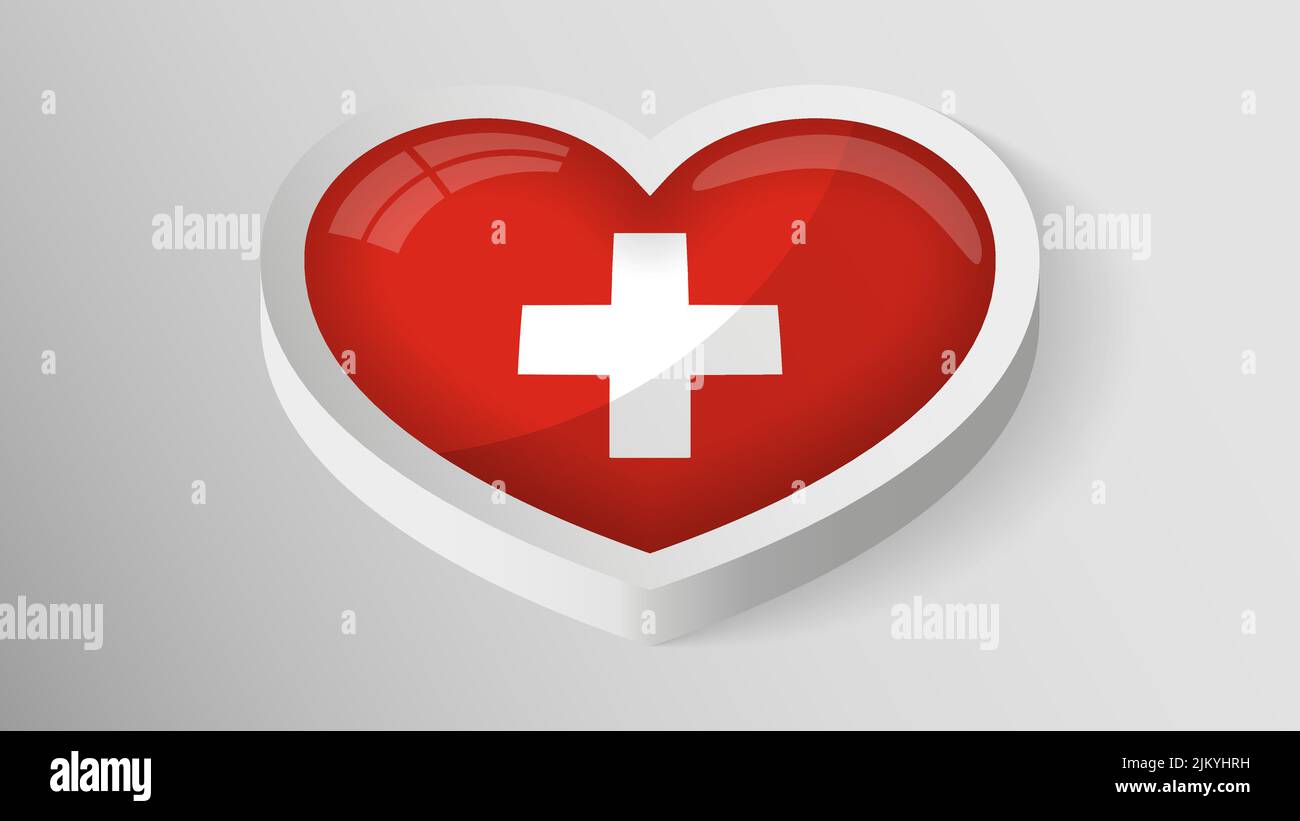 EPS10 Vector Patriotic heart with flag of Switzerland. An element of impact for the use you want to make of it. Stock Vector