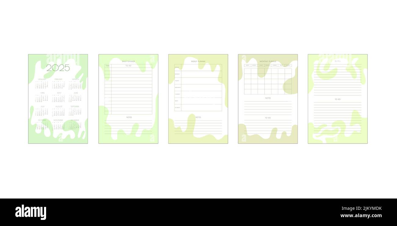 2025 calendar and daily weekly monthly planner to do list with delicate