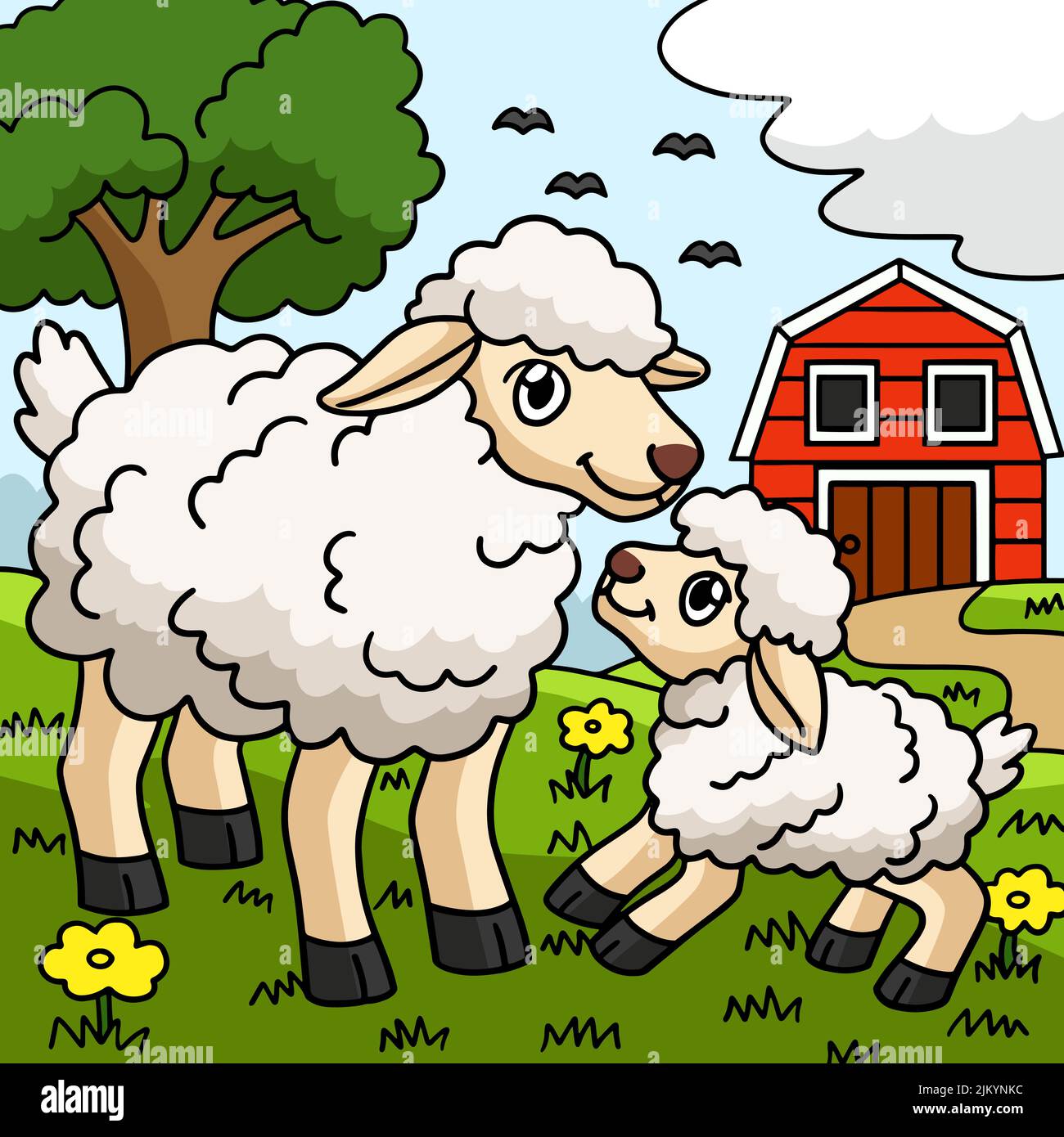 Sheep Animal Colored Cartoon Illustration Stock Vector Image & Art - Alamy