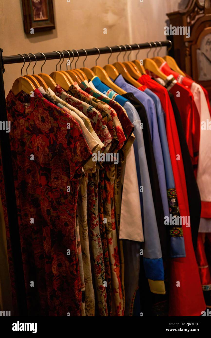 Chinese cheongsam in traditional Chinese clothing store Stock Photo - Alamy