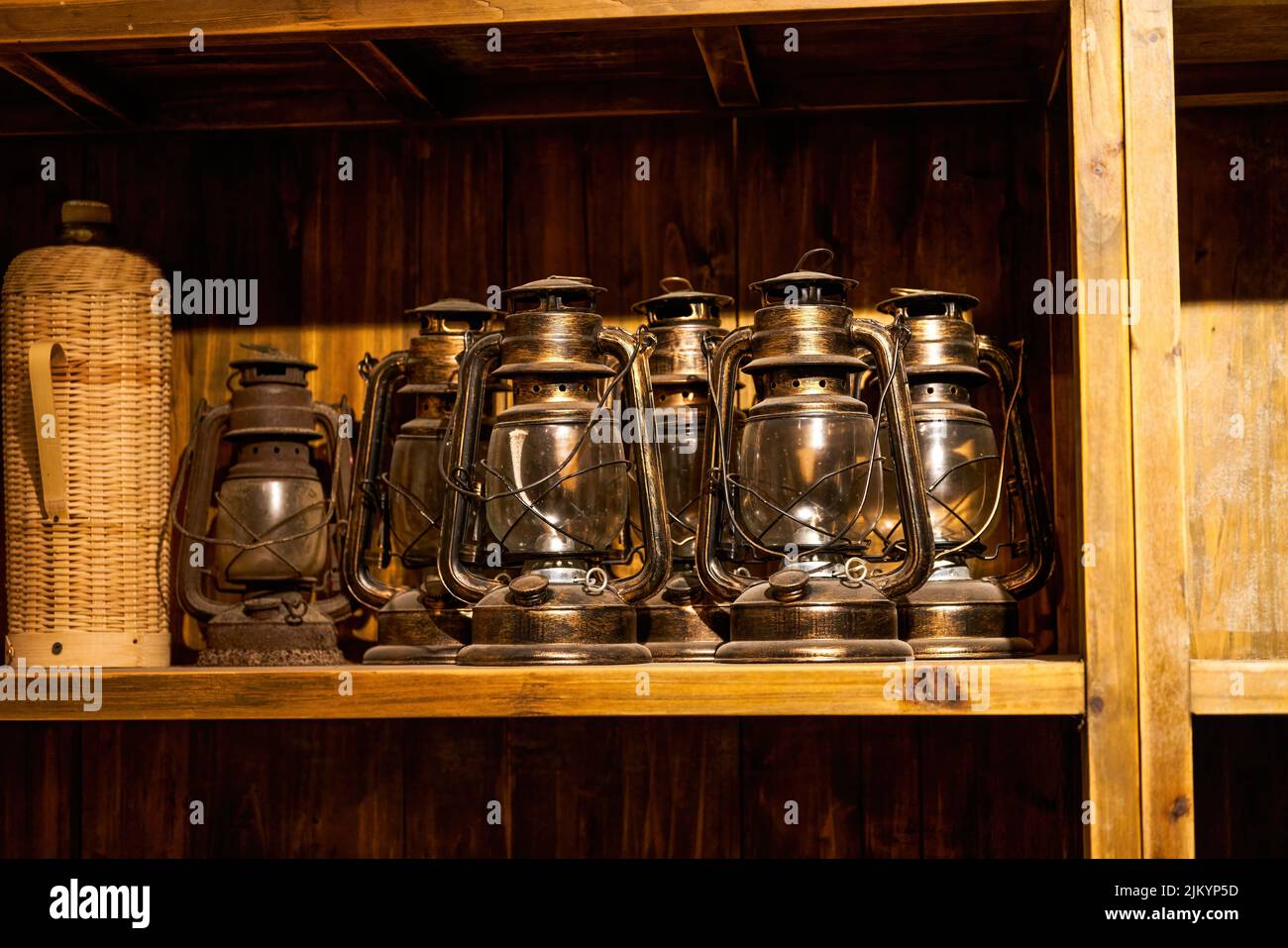 Retro old kerosene lamp closeup Stock Photo