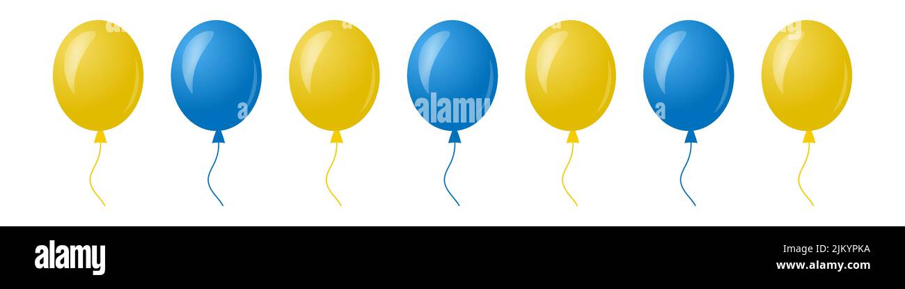 Set of glossy colorful balloons isolated on white background Stock ...