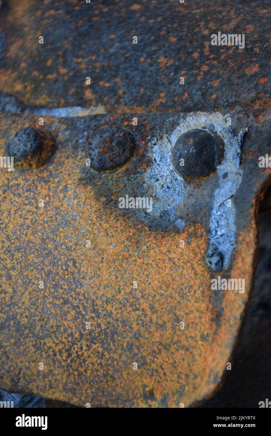 A section of a rusted steel plate Stock Photo