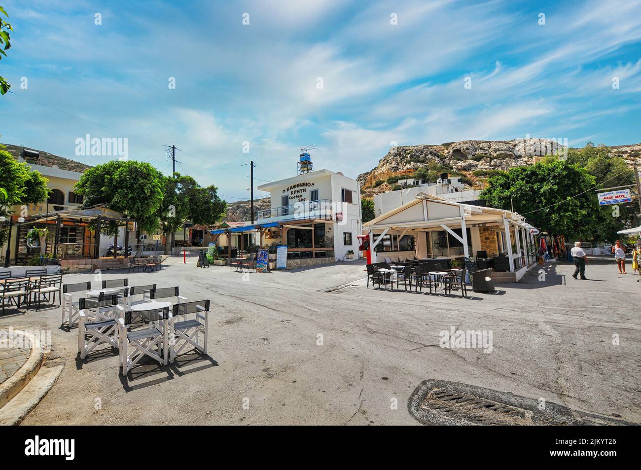 Various touristic shops in the street of Matala, Crete island, Greece Stock Photo Alamy