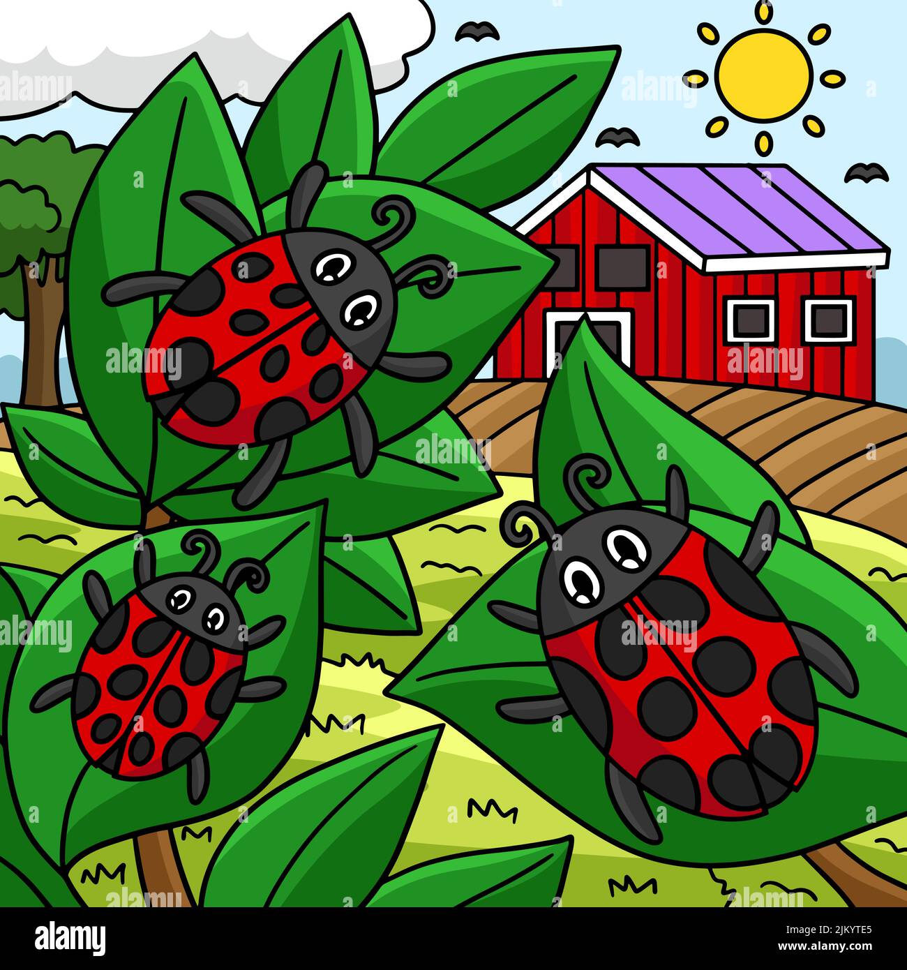 Ladybug Animal Colored Cartoon Illustration Stock Vector Image & Art ...