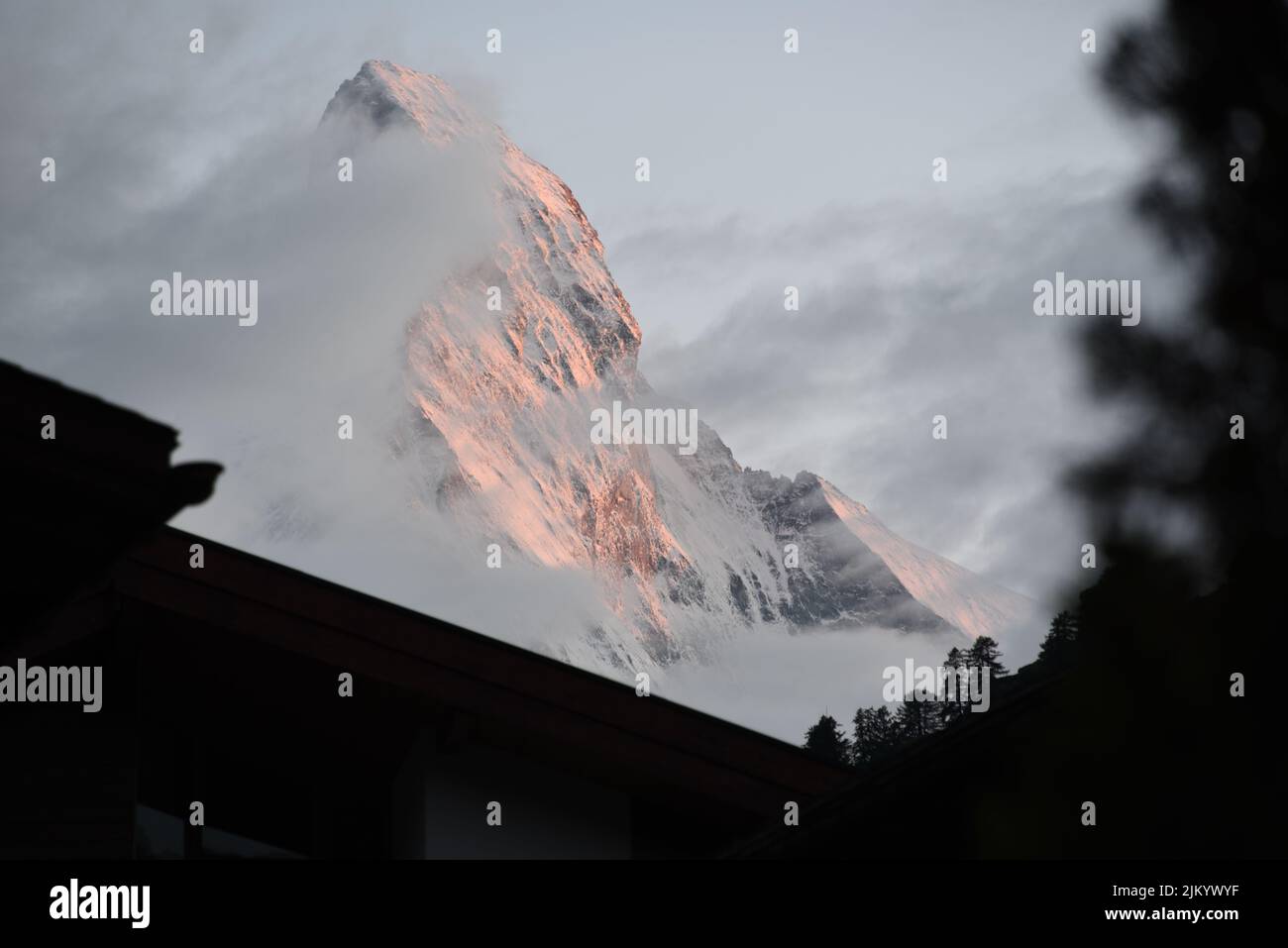 The Matterhorn in the Alps Stock Photo