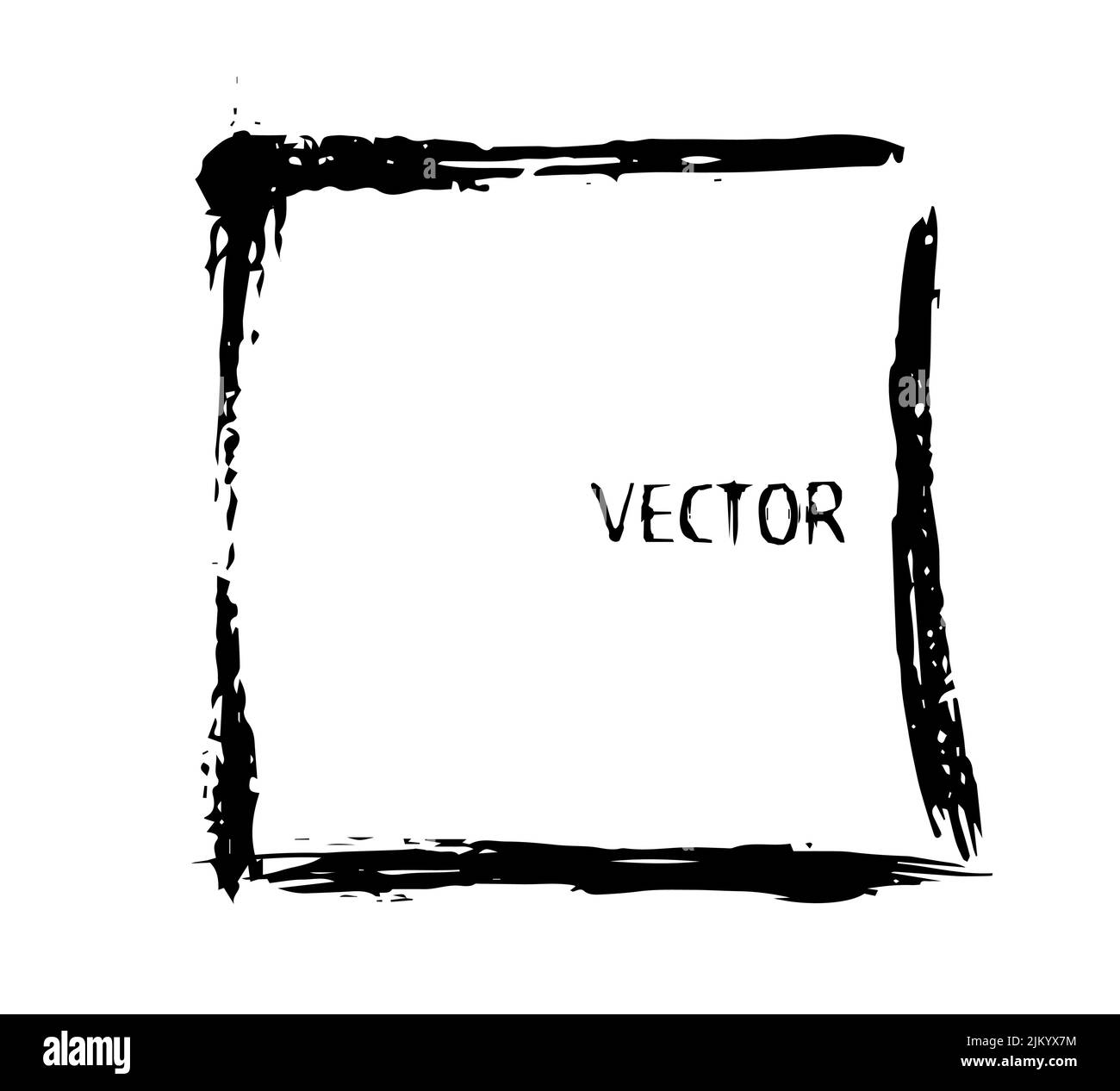 Frame made of black brush strokes. Vector illustration Stock Vector ...