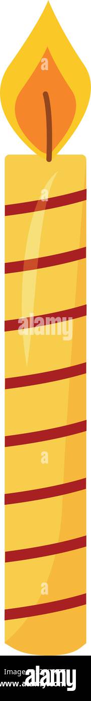 Burning candle semi flat color vector object Stock Vector