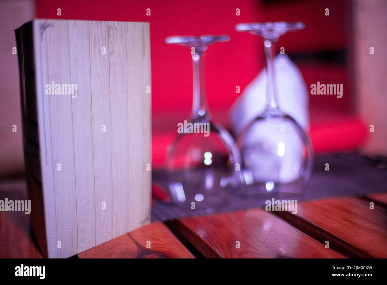 Few empty wineglasses on the table Stock Photo