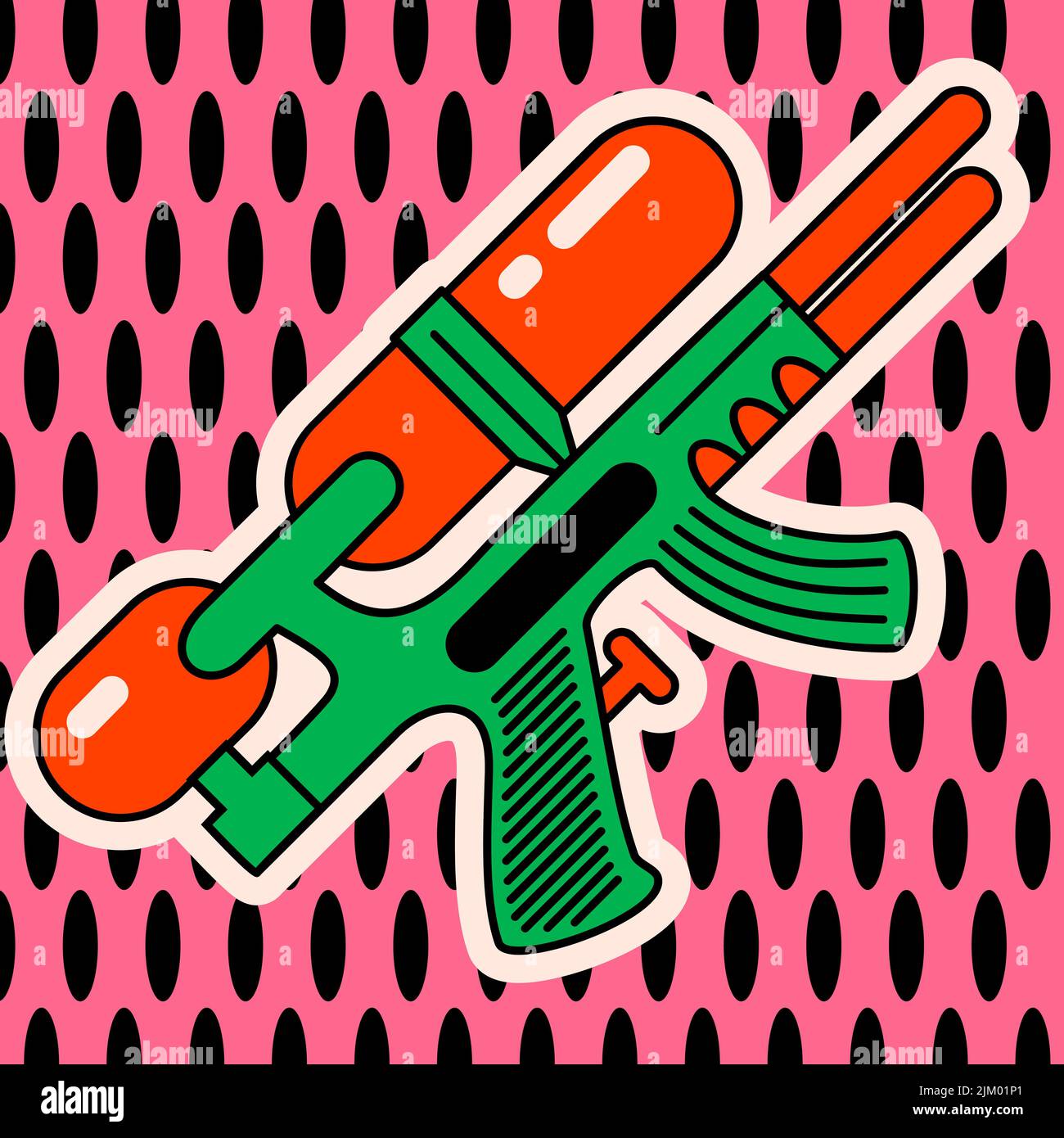 Cartoon vector funny cute Comic characters, toy water gun Stock Vector ...