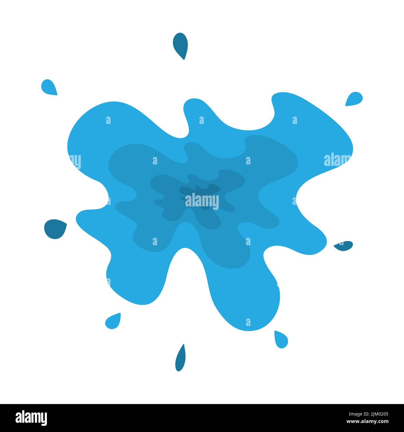 Blue ink paint spot isolated on white background. Vector illustration. Blue ink blot Stock Vector