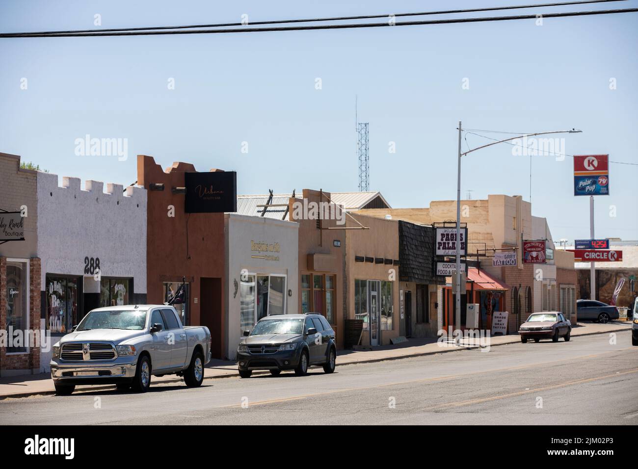 Benson, Arizona, USA May 31, 2022 Afternoon light shines on historic