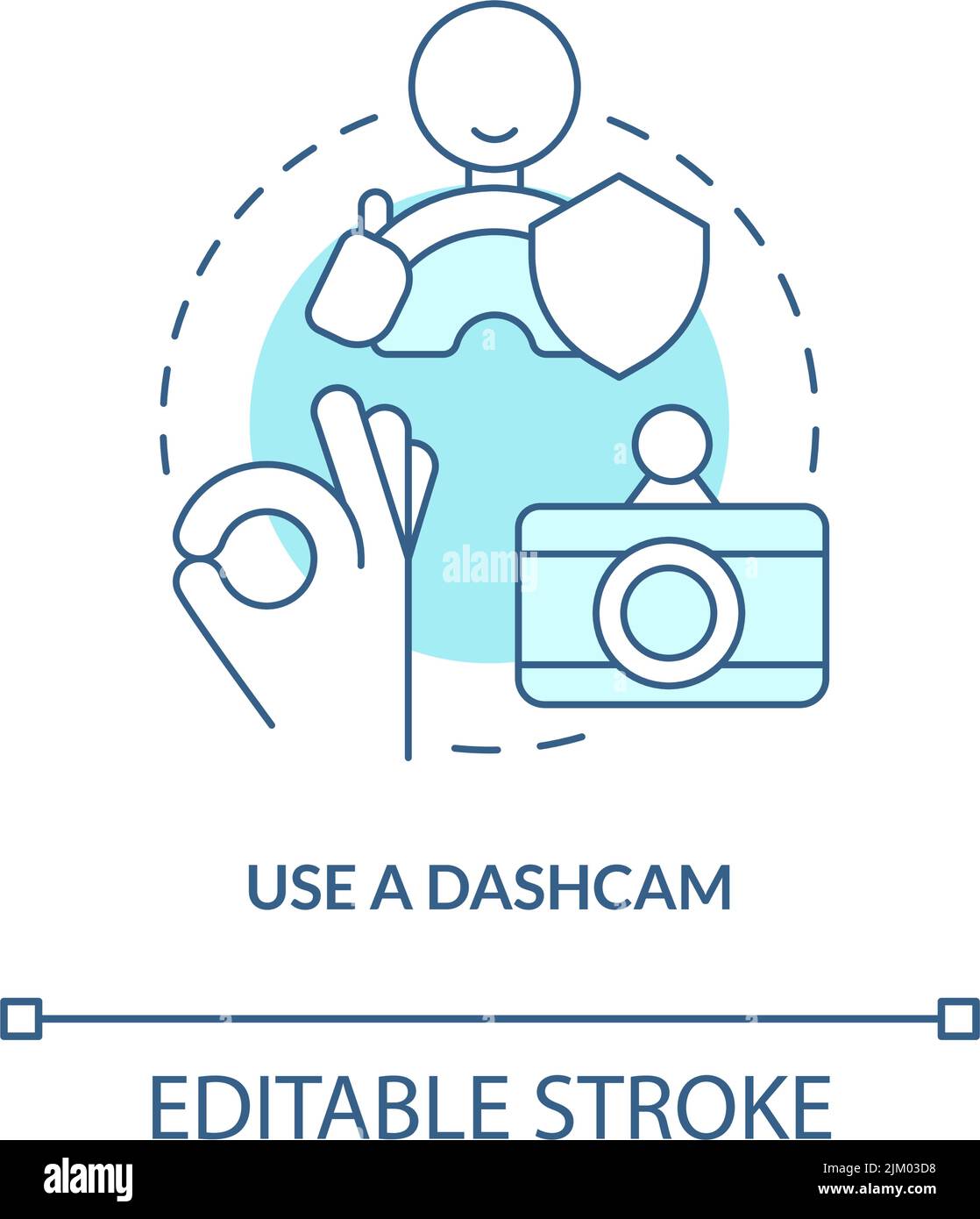 Use dashcam turquoise concept icon Stock Vector