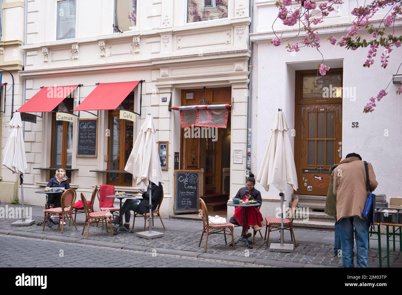 small old coffee in the old town of Bonn, street life Stock Photo