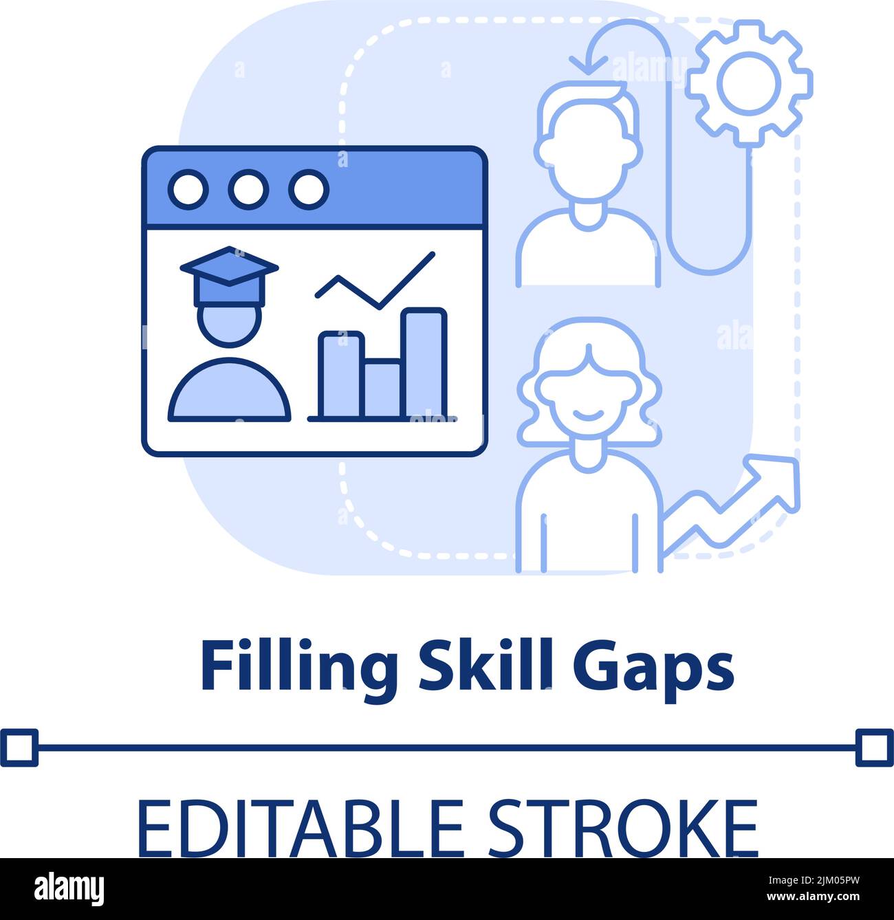 Filling skill gaps light blue concept icon Stock Vector Image & Art - Alamy