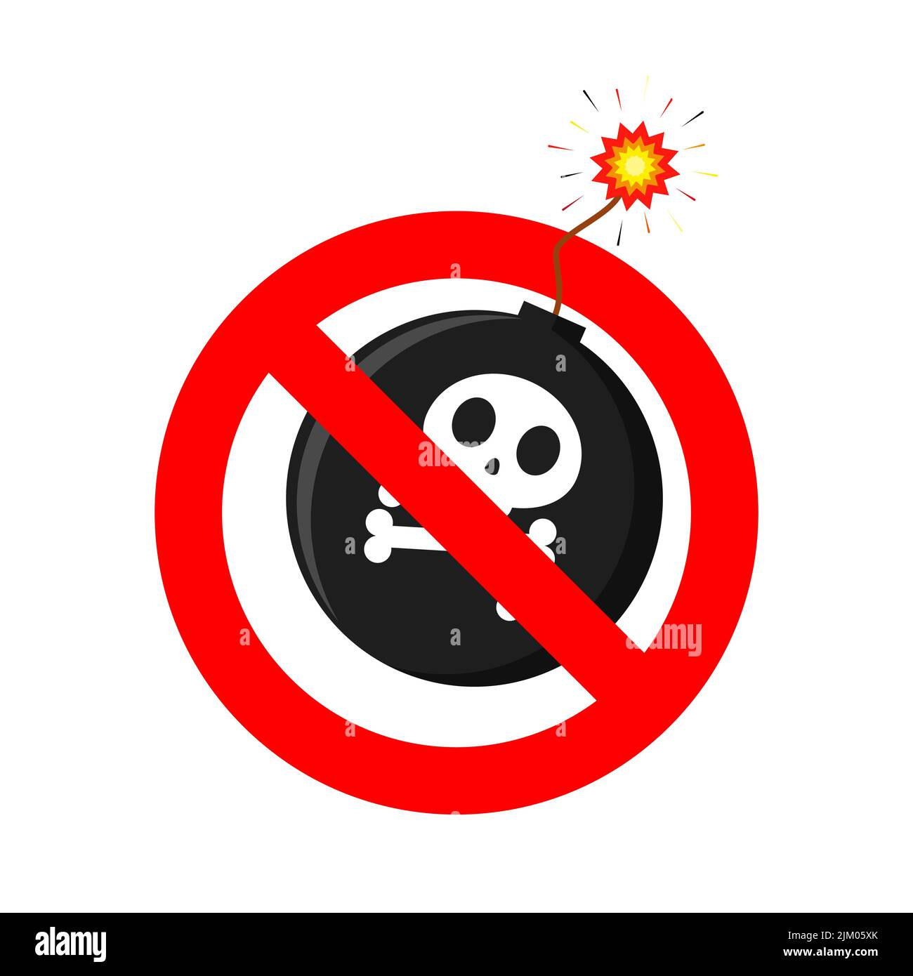 No Bomb icon. No War sign. Vector illustration. Forbidden bomb icon isolated Stock Vector