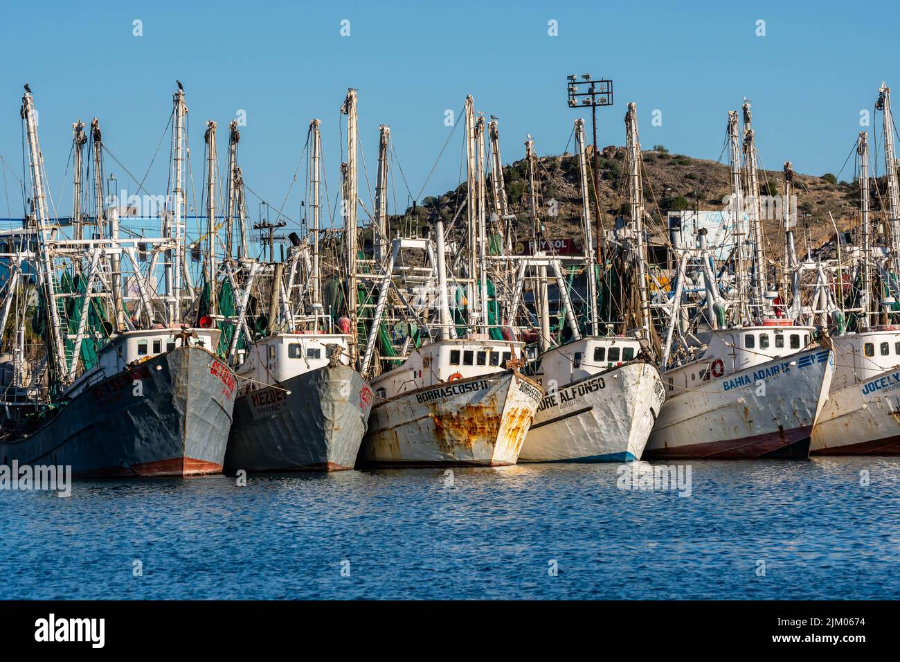 Puerto Penasco, Mexico, MX - Feb 9, 2022: A Fishing Trawlers in Rocky