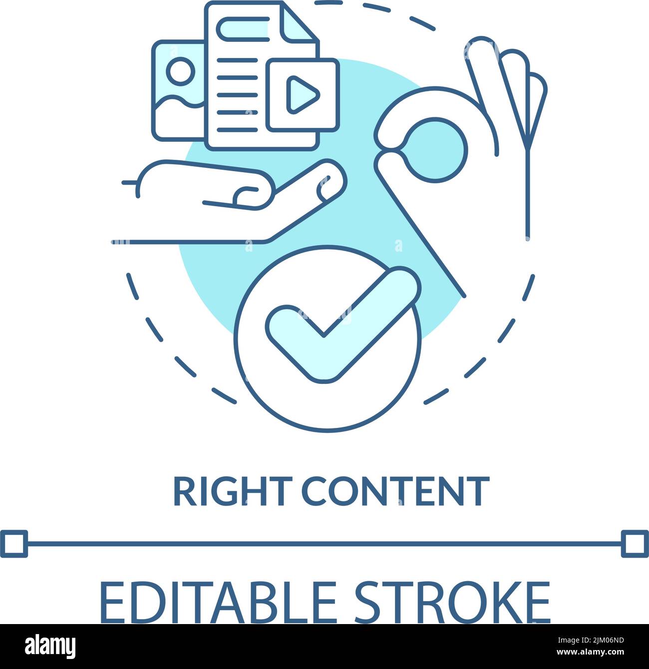 Right content turquoise concept icon Stock Vector