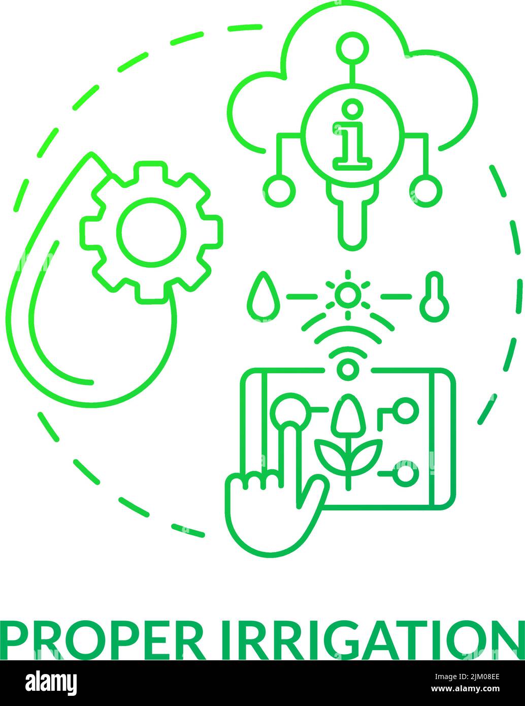 Proper Irrigation Green Gradient Concept Icon Stock Vector Image Art