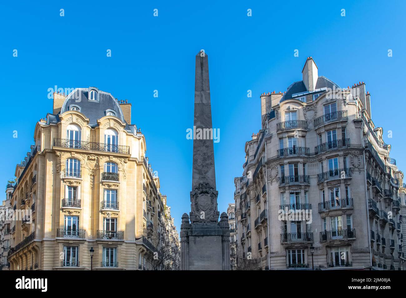 Neuilly-sur-Seine, luxury buildings in the center, with the war memorial Stock Photo