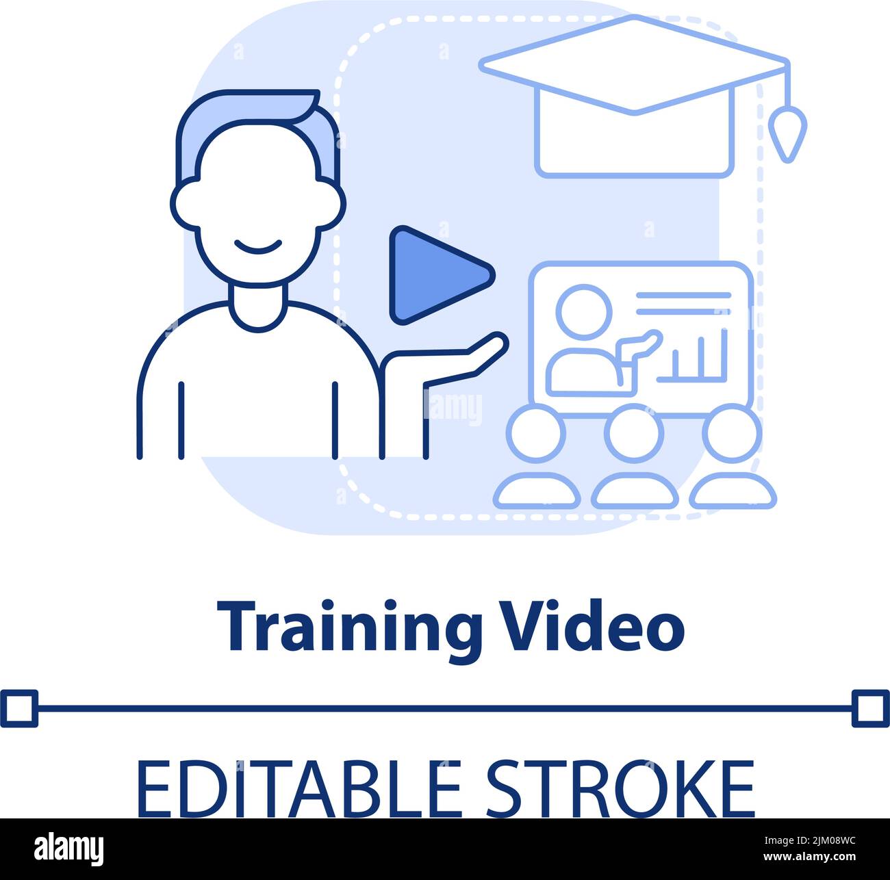 Training video light blue concept icon Stock Vector Image & Art - Alamy