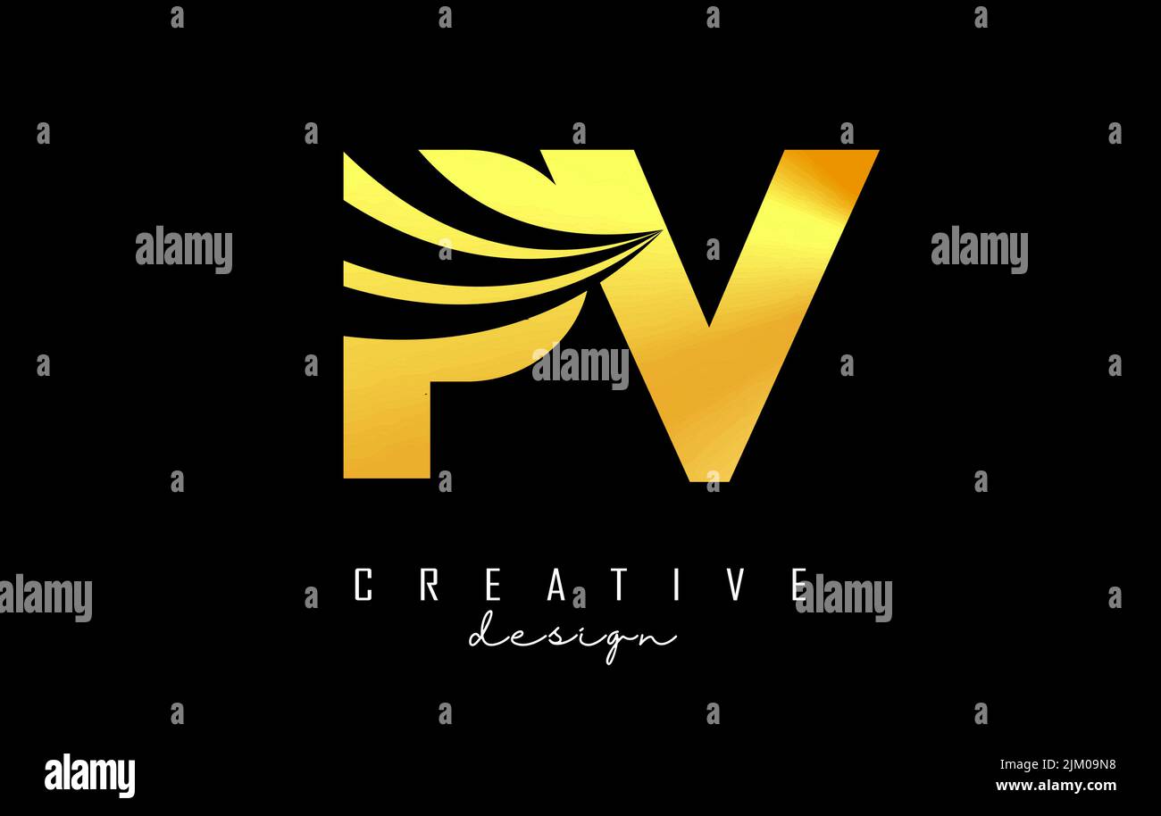 Pv logo letter monogram slash with modern Vector Image