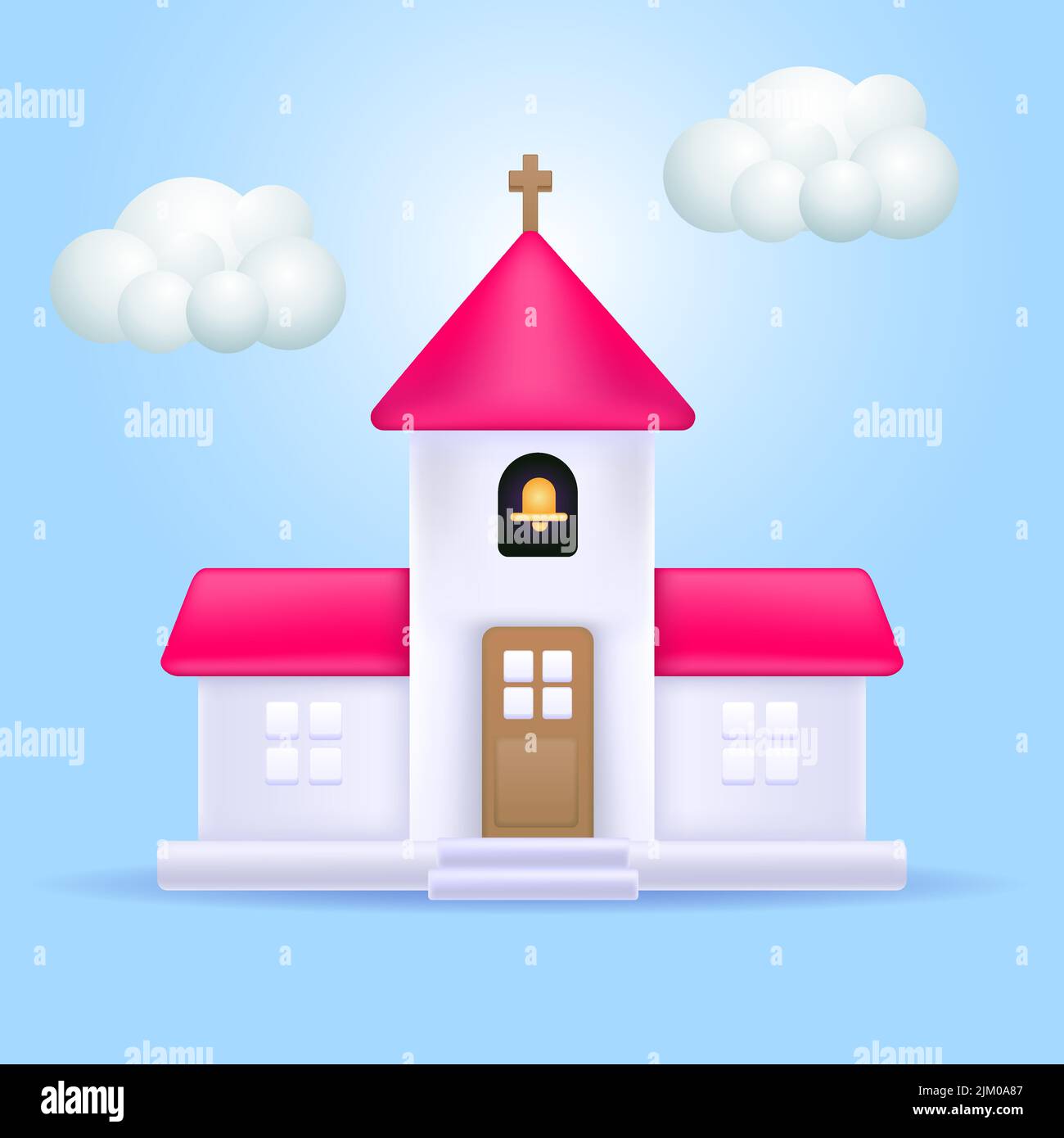 curch icon concept. 3d vector icon. Cartoon minimal style Stock Vector