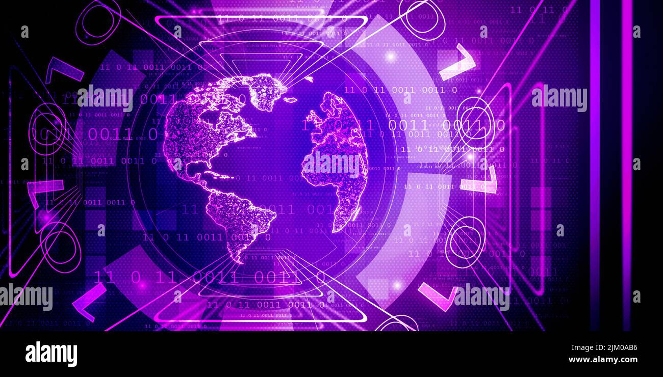 2d illustration world map abstract background Stock Photo
