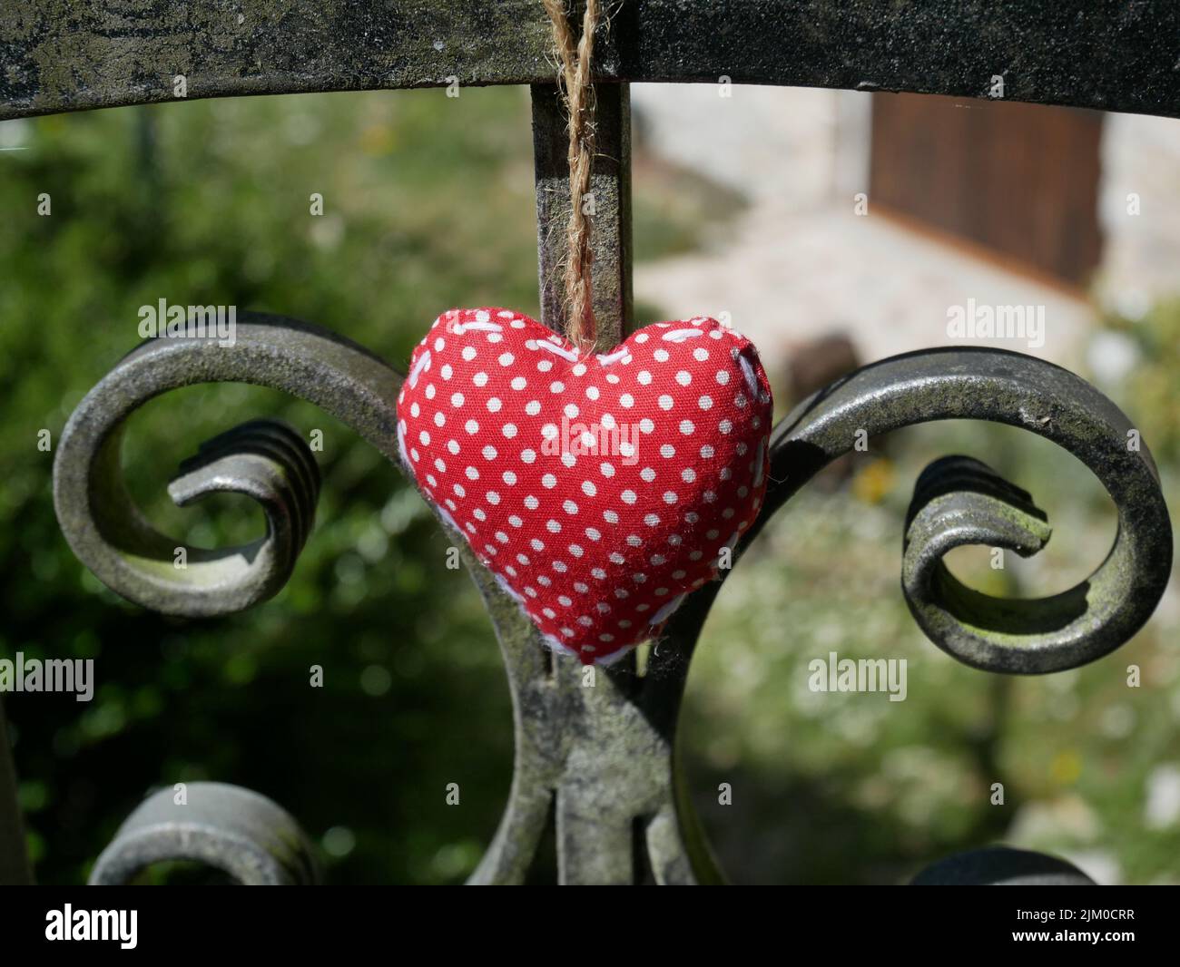 Heart Railing Closeup shot red railing hi-res stock photography and images - Alamy