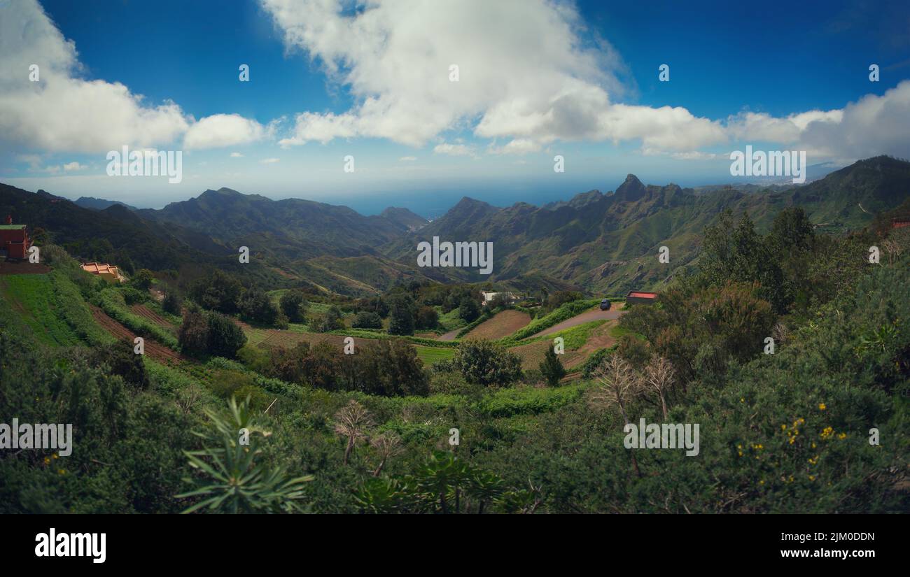 A beautiful landscape of green mountains in the morning Stock Photo - Alamy