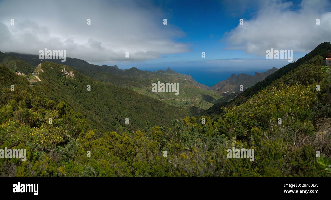 An aerial view of green mountains in the morning Stock Photo - Alamy
