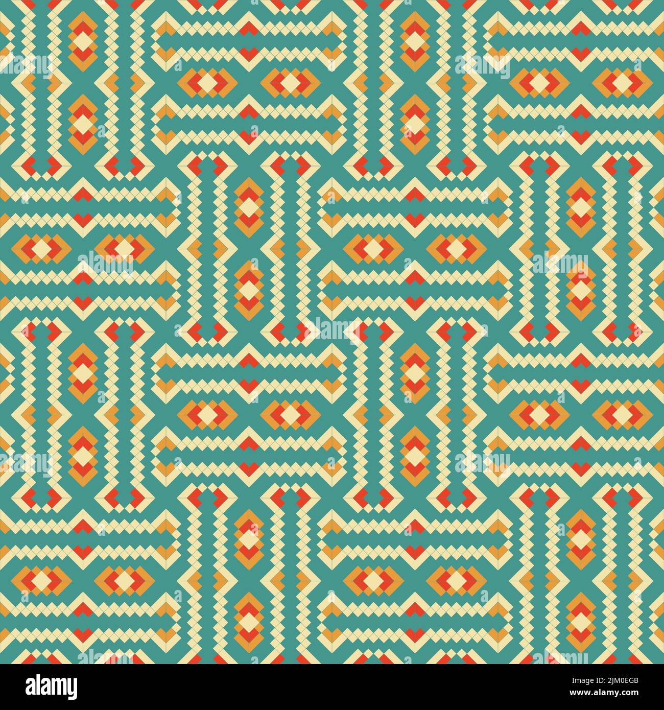 Aztec seamless pattern. Geometric background. Stylish navajo design. Modern abstract ethnic pattern. Vector illustration. Stock Vector