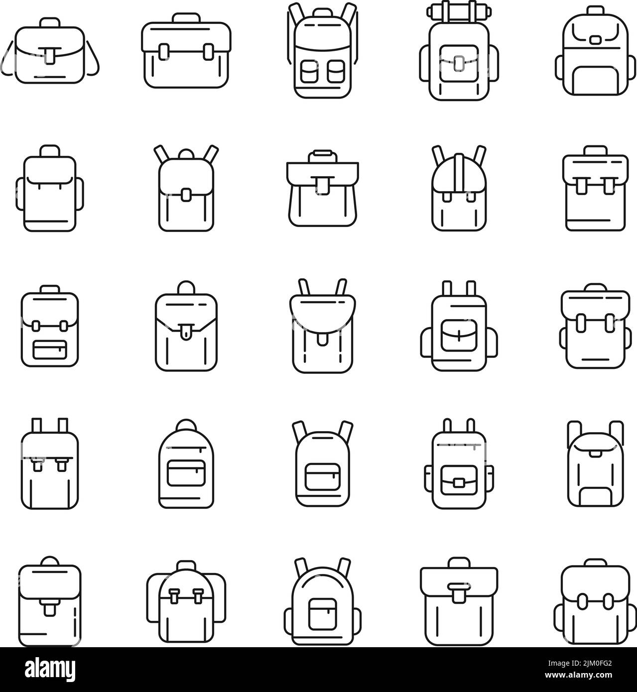 Backpack and bags outline icons vector set Stock Vector Image & Art Alamy