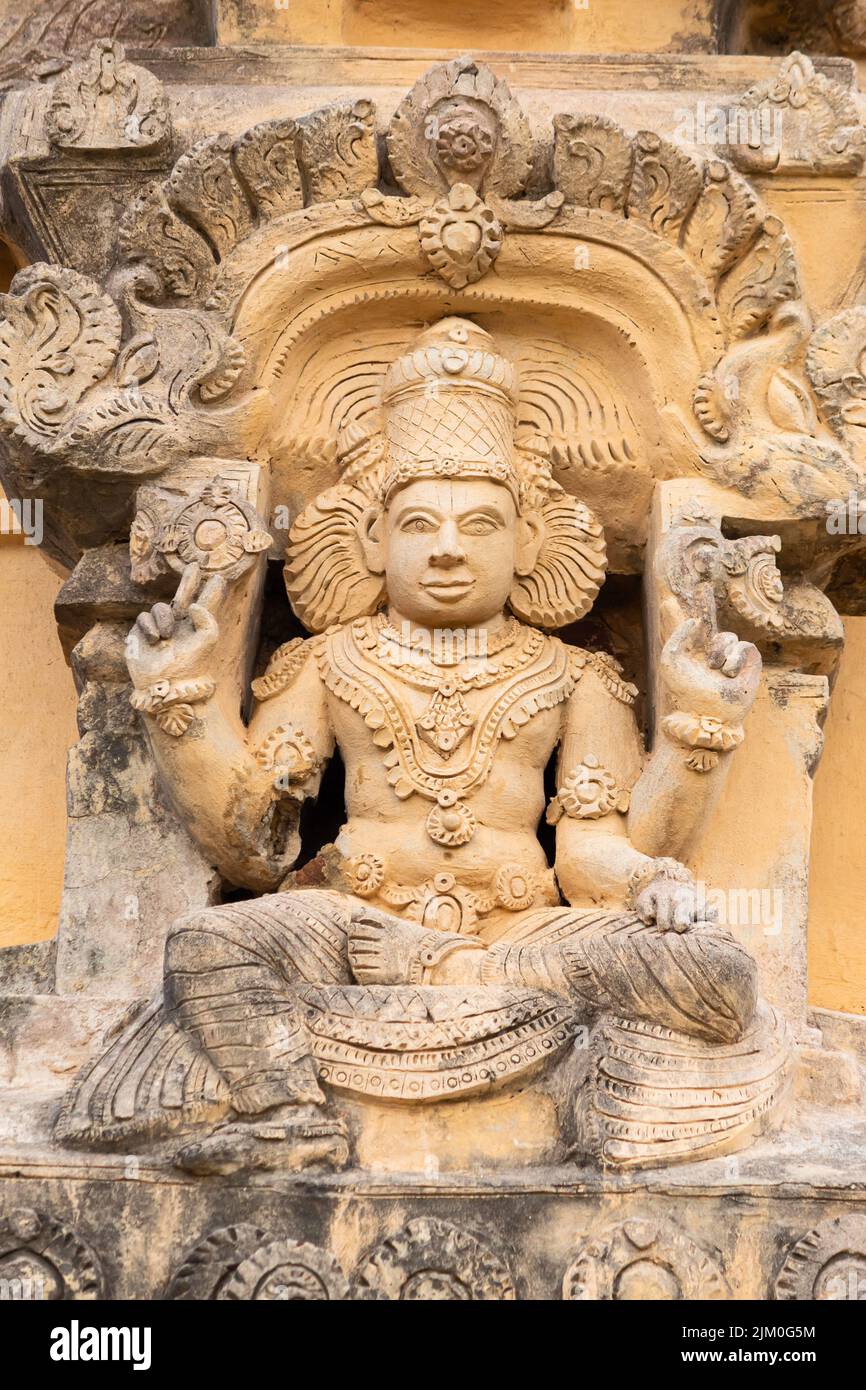Sculpture of Lord Shiva on the Temple of Brihadeshwara Temple, Gangaikonda Cholapuram, Ariyalur, Tamilnadu, India. Stock Photo