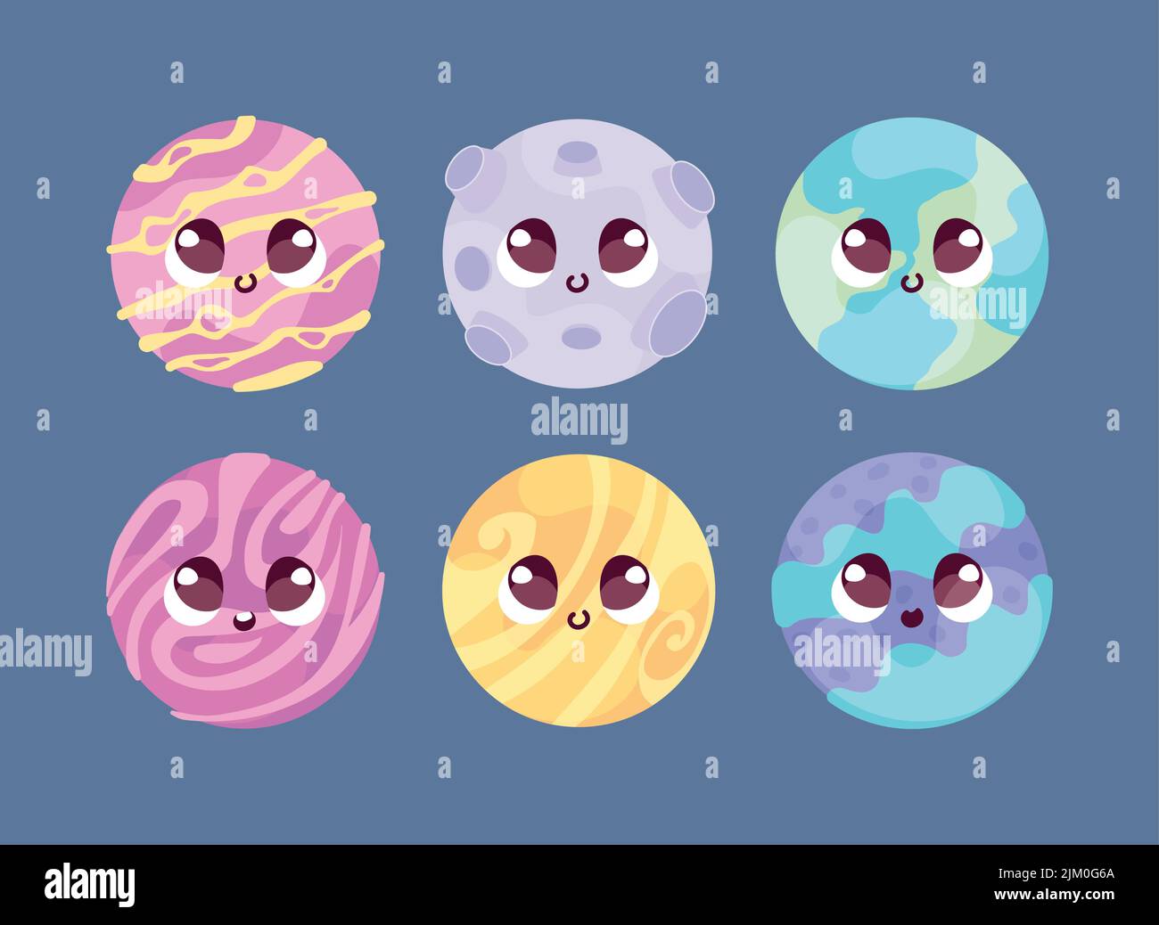 set kawaii planets space Stock Vector Image & Art - Alamy