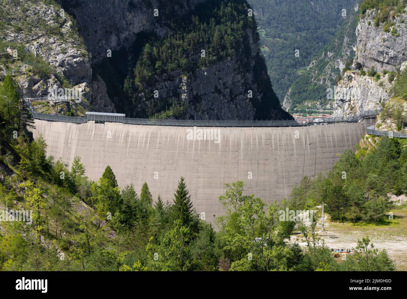 Panoramic view of the Vajont dam, Italy Stock Photo