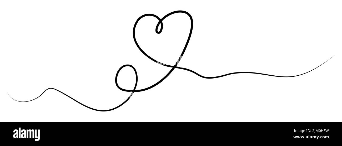 One line heart. Love symbol. Vector illustration Stock Vector Image ...