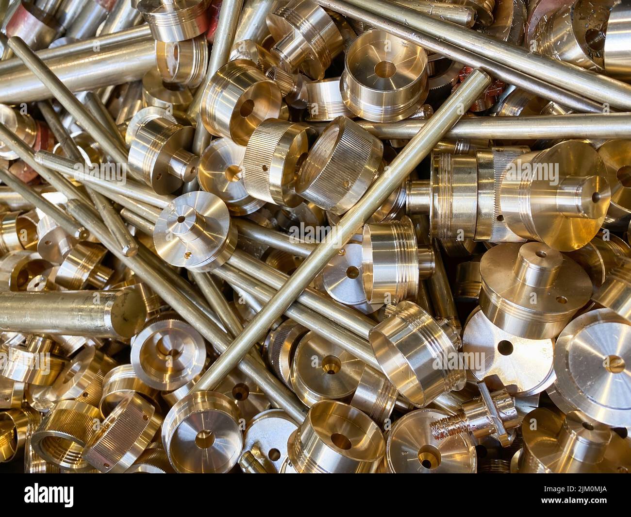 Metal Products in the Factory Scrap Brass Rods Rejects. Stock Image - Image  of machine, waste: 242765759