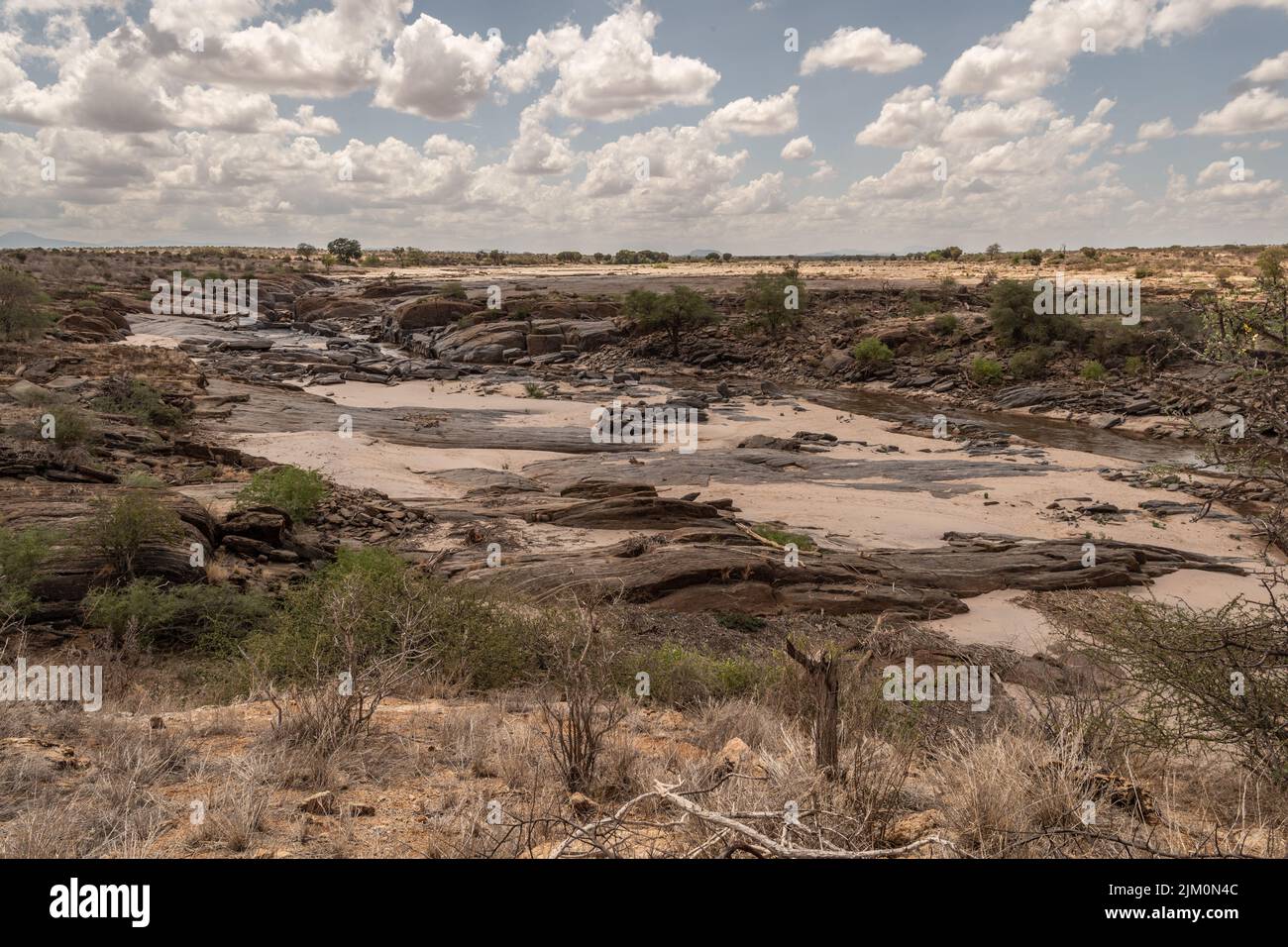 Tsavo River, Tsavo East National Park, Kenya, Africa Stock Photo