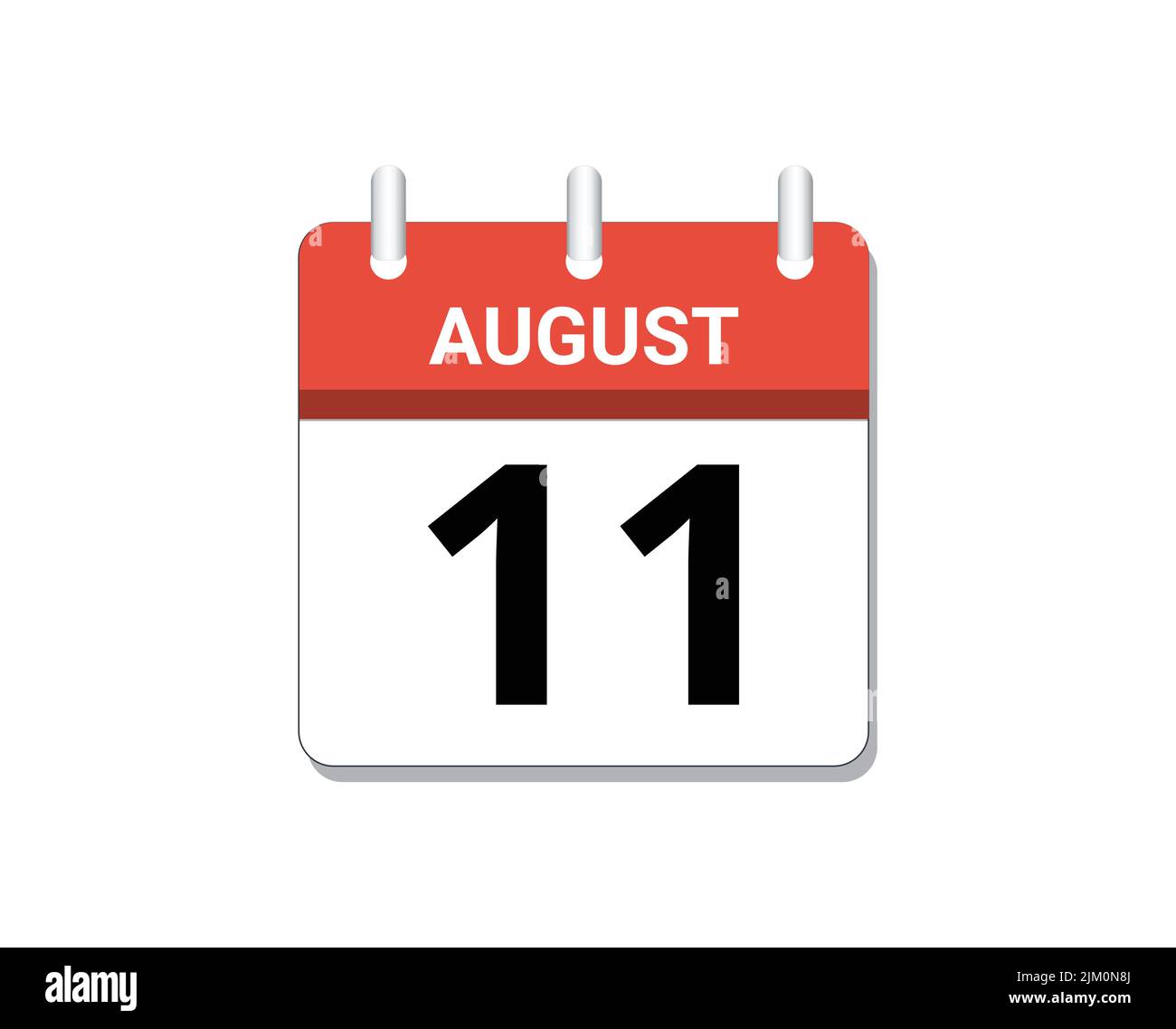 August, 11th calendar icon vector, concept of schedule, business and 