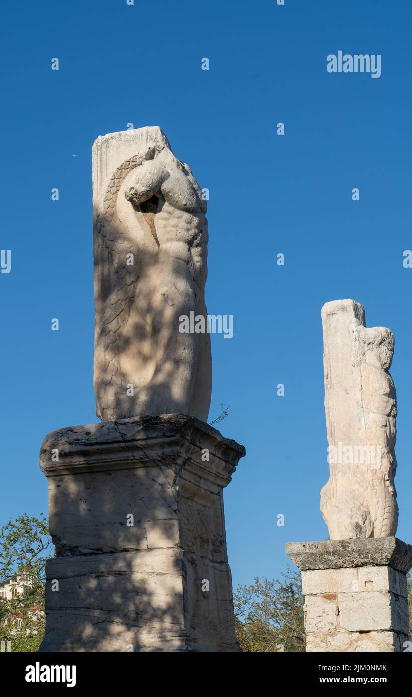 An antique statue of a male without a head Stock Photo Alamy
