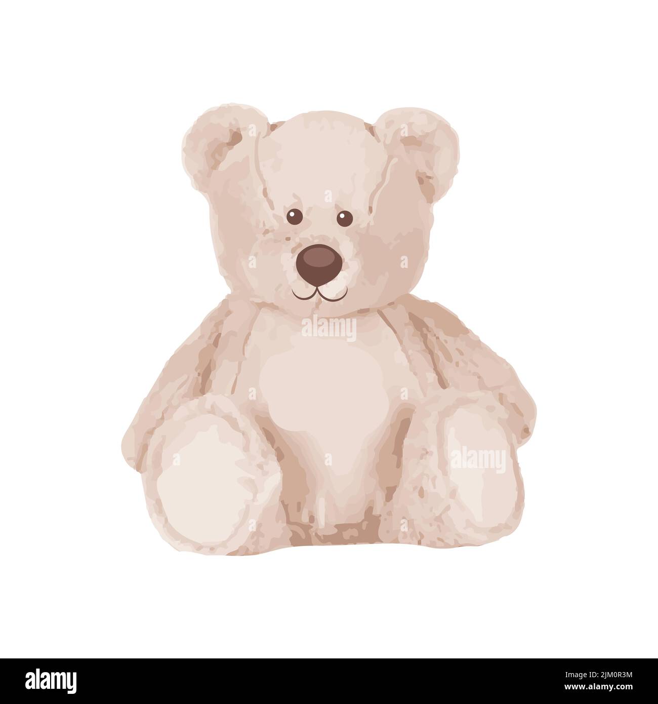 Cute brown bear doll vector illustration on isolated background Stock ...