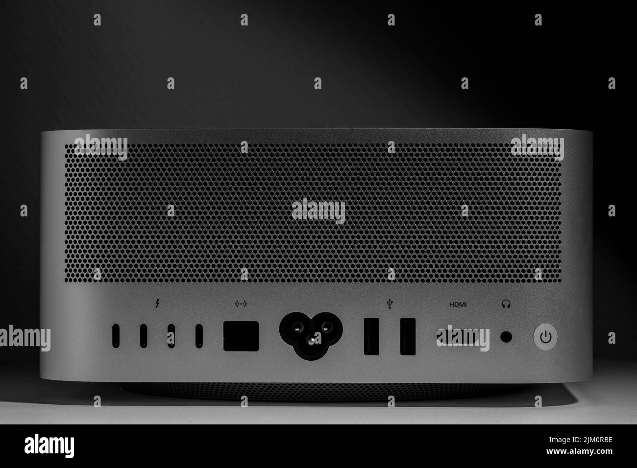 White space low key still life of modern new desktop computer system