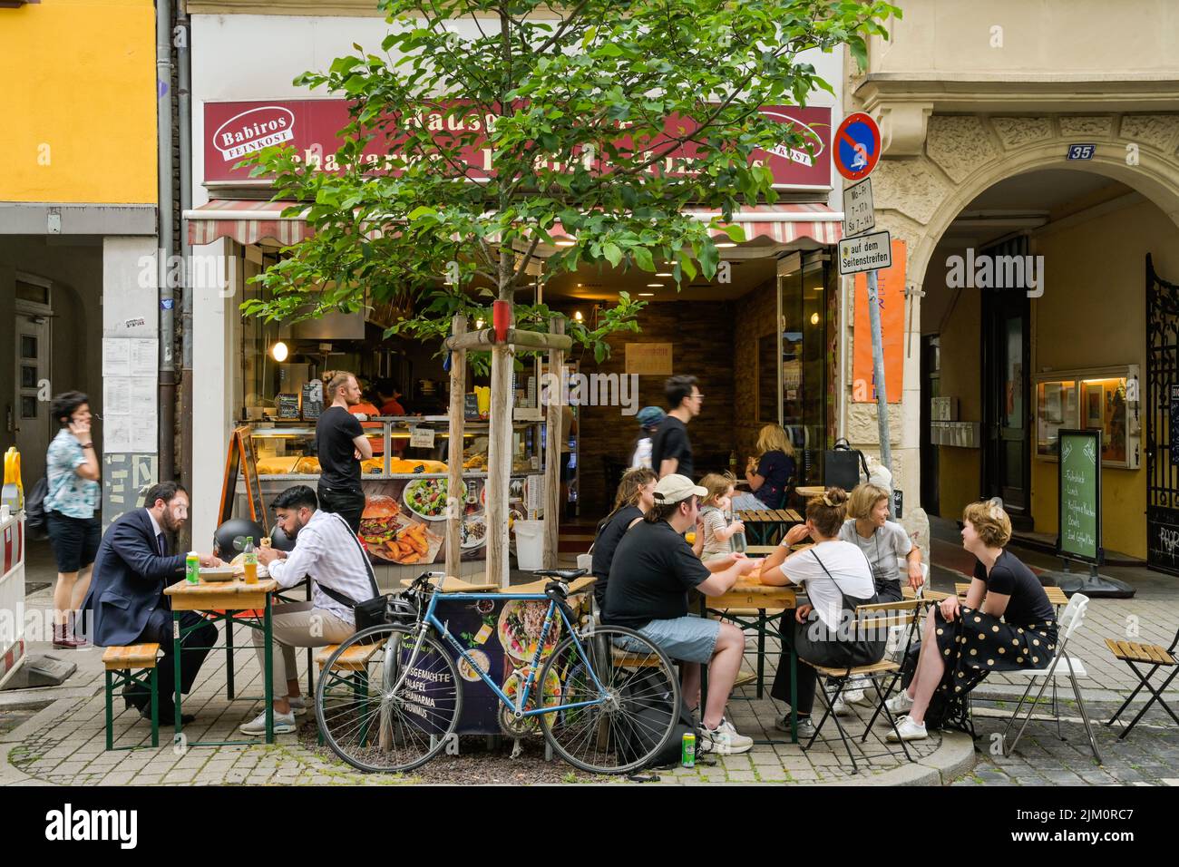 Straßencafe, Imbiß, Leipziger Straße, Bockenheim, Frankfurt am Main, Hessen, Deutschland Stock Photo
