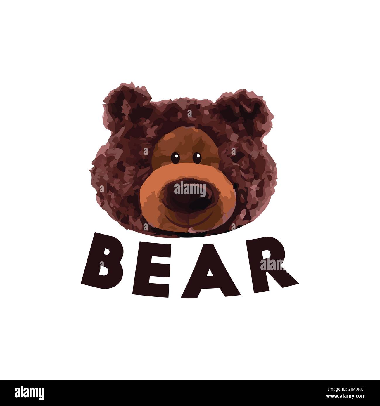 Cute brown bear doll vector illustration on isolated background Stock ...