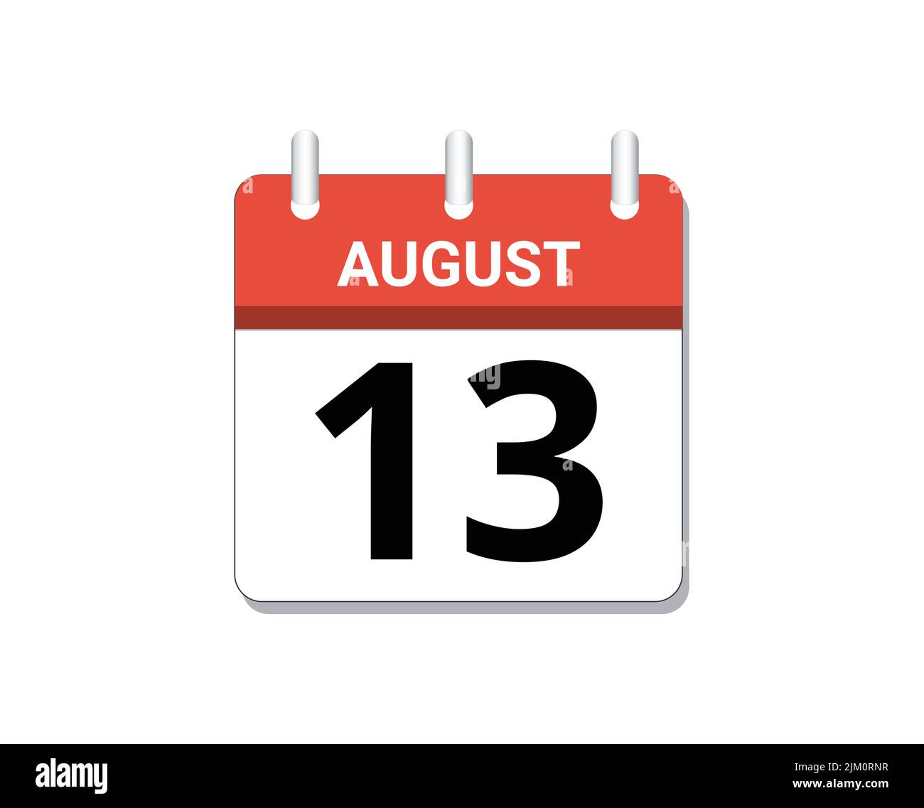 August, 13th calendar icon vector, concept of schedule, business and