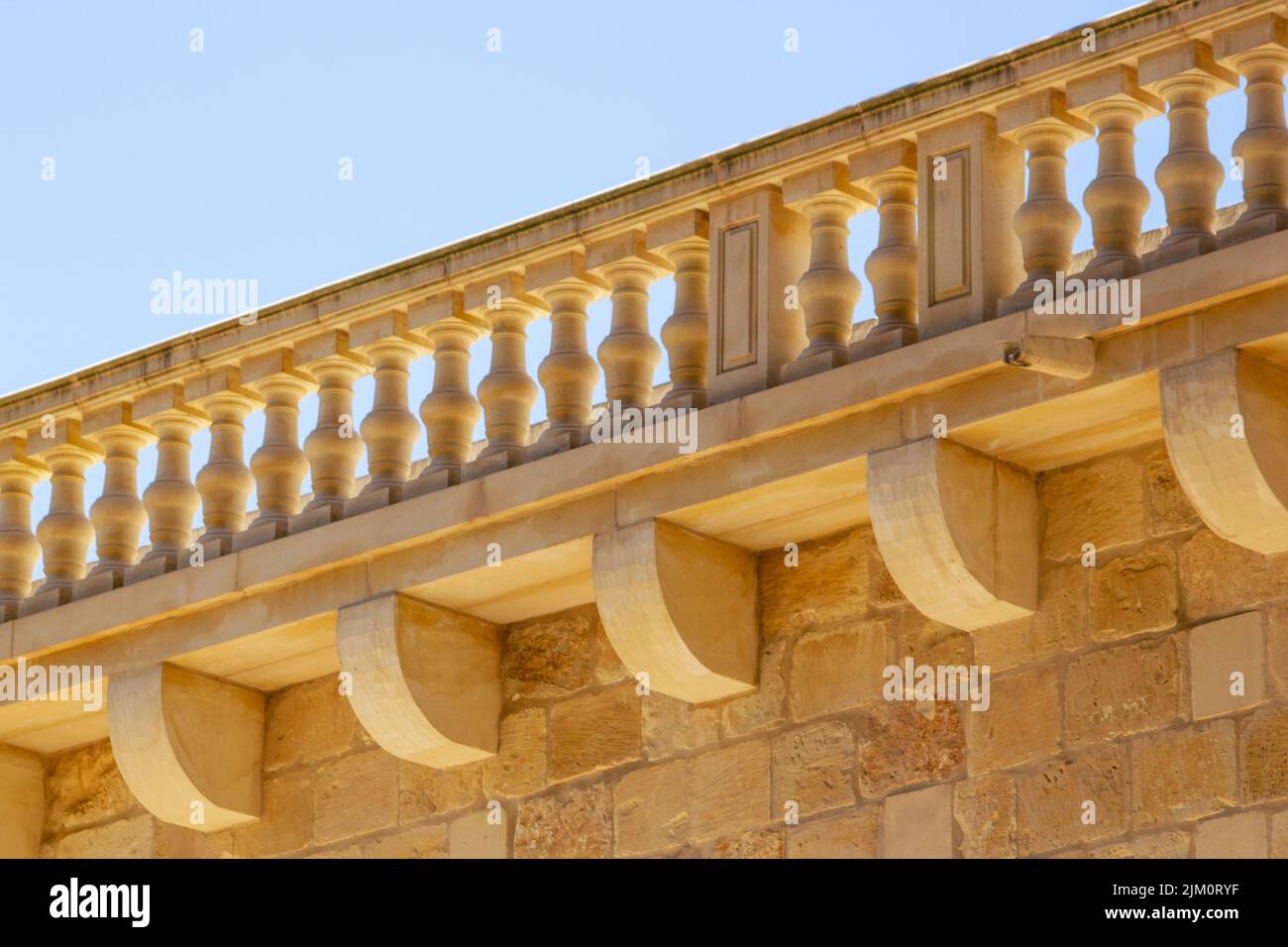 Balustrades at San Anton Gardens, Balzan Malta Stock Photo