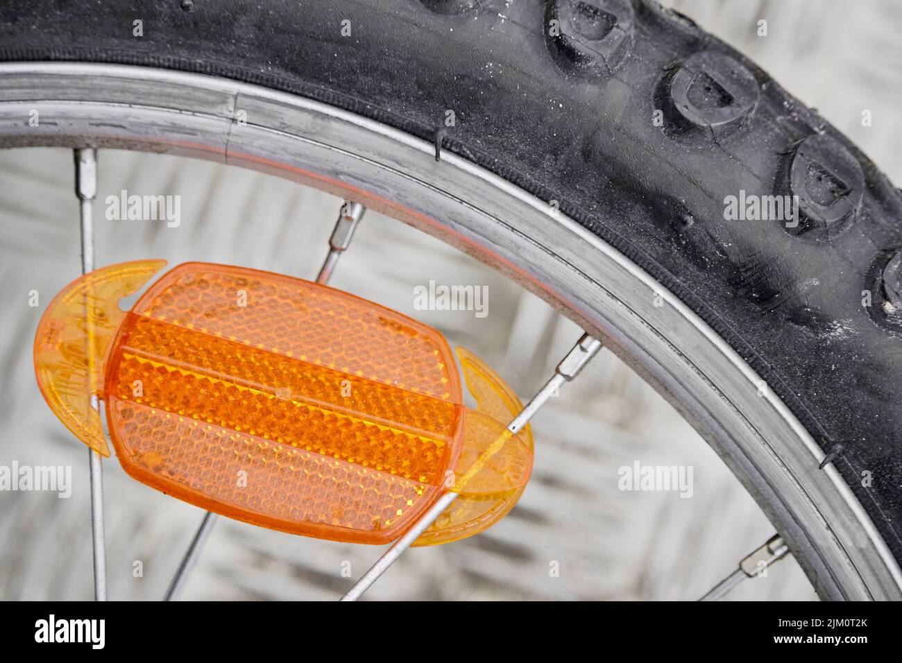 The details of the bicycle surface reflector Stock Photo Alamy