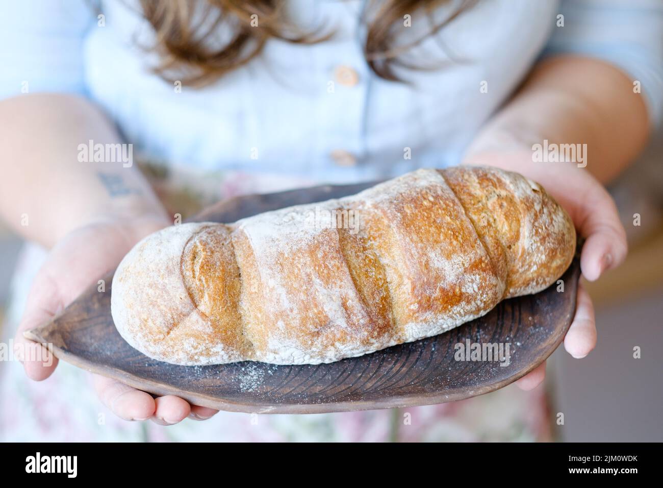 family bakery organic bread loaf traditional craft Stock Photo Alamy