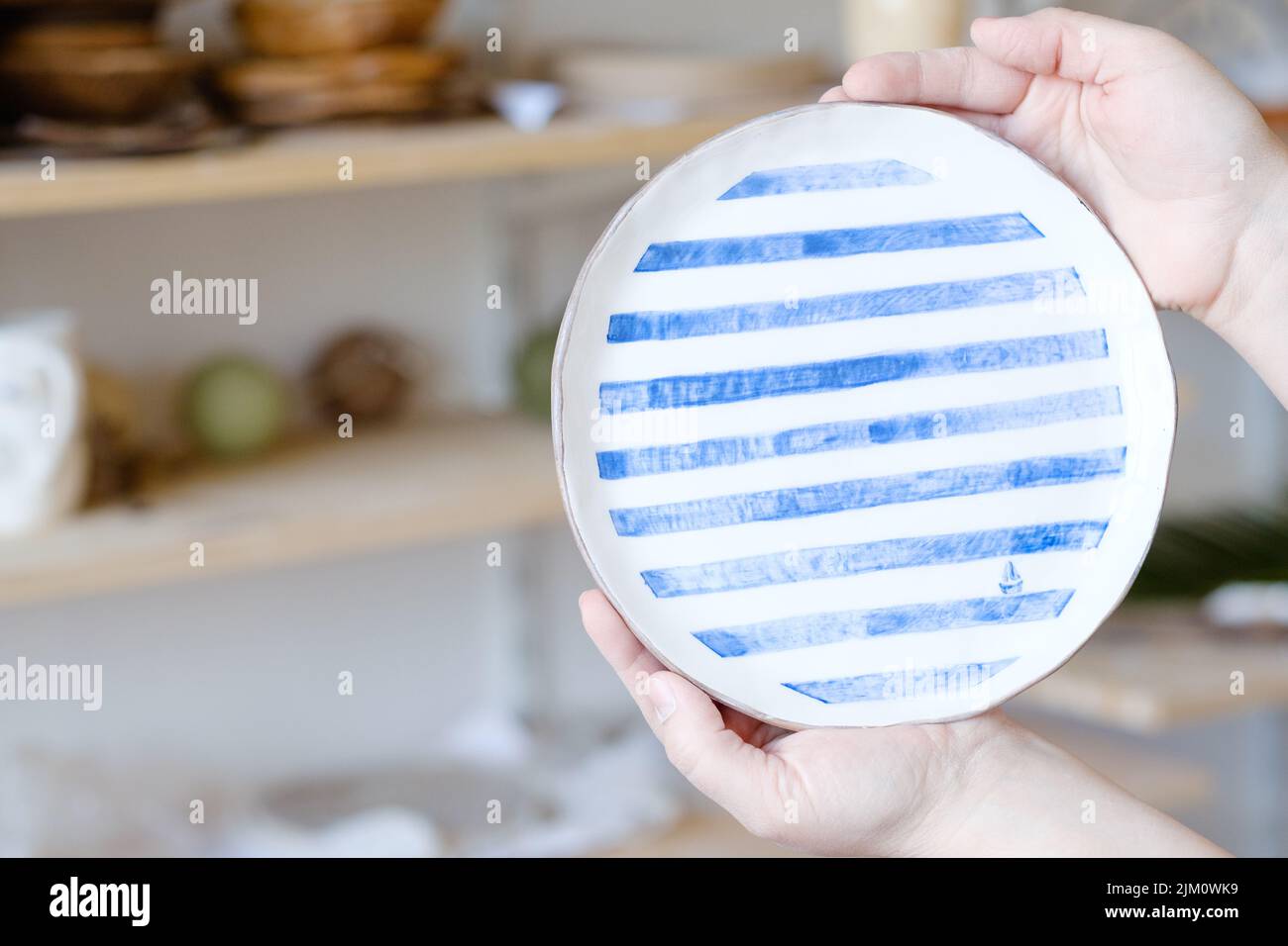 pottery handcraft hobby handmade clay plate Stock Photo Alamy